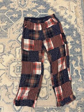 aerie Plaid Pajama Pants in Red, Navy, Green